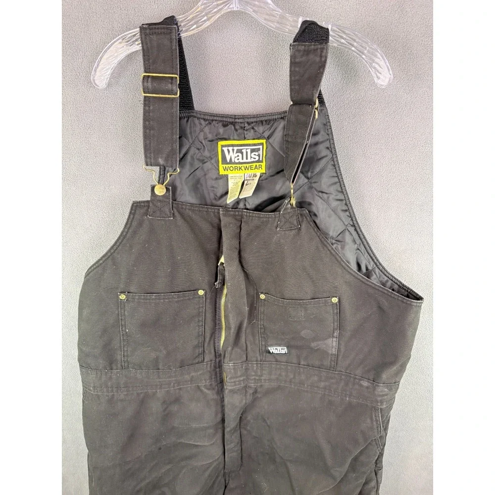 Walls Work Wear Mens Bib Insulated‎ Overalls Black Size 2XL Regular